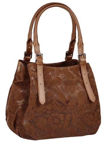 Samantha Look Handtasche echt Leder in cognac