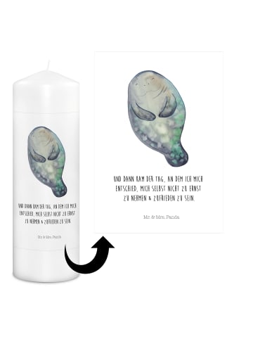 Mr. & Mrs. Panda Adventskerze Seekuh Happy mit Spruch in Weiß