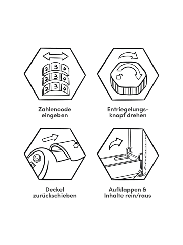 BeeMyBox Fahrradtasche Basic 26cm grau mit Zahlenschloss Schwarz