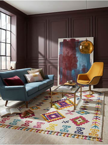 KADIMA DESIGN Vielseitiger Hochflor-Teppich mit Farbakzenten