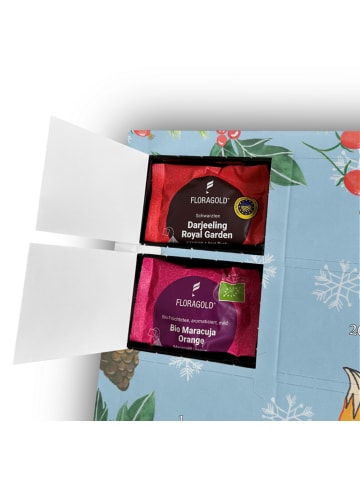 Mr. & Mrs. Panda Tee Adventskalender Füchse Liebe mit Spruch in Eisblau