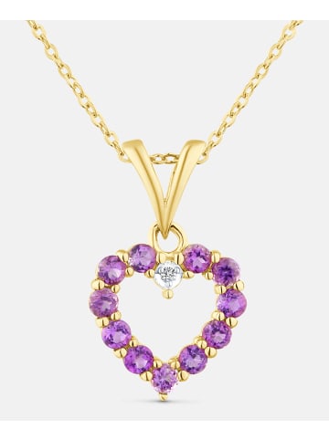 Diamant L'éternel Kette mit Anhänger, mit Amethyst, 375 Gelbgold