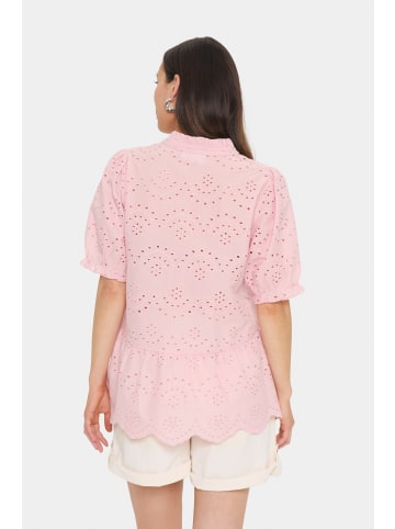 SAINT TROPEZ Kurzarm-Bluse GeleksaSZ Gerade Passform in Pink Nectar