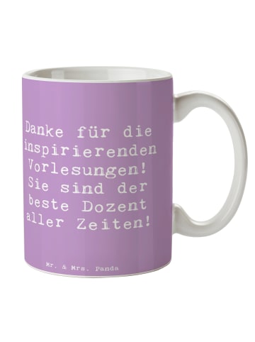 Mr. & Mrs. Panda Kaffeetasse Spruch Bester Dozent mit Spruch in Lavendeltraum