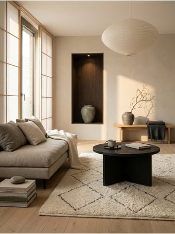 KADIMA DESIGN Couchtisch 60x60x33 cm Mango Massivholz Sofatisch Rund