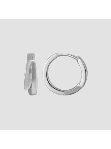 Adeliás Damen Ohrringe – Klappcreole aus 925 Silber in silber