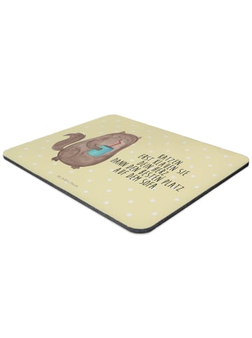 Mr. & Mrs. Panda Mousepad Katze Dose mit Spruch in Gelb Pastell