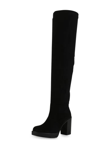 VAN HILL Overknees Eleanor in Schwarz Velours