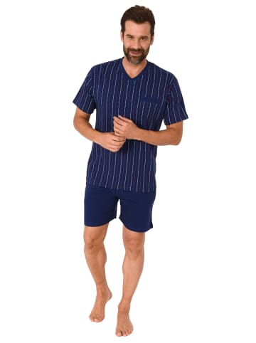 NORMANN Schlafanzug kurzarm Shorty Pyjama Streifen - 72124 in rot