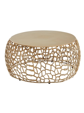 KADIMA DESIGN Couchtisch Ast-Design | Metall Gold, 66x66cm, Rund in Gold