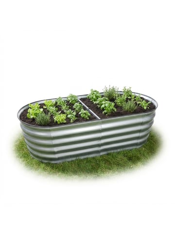 relaxdays Hochbeet in Hellgrau - (B)150 x (H)45 x (T)60 cm