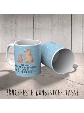 Mr. & Mrs. Panda Kindertasse Bär Kind mit Spruch in Blau Pastell