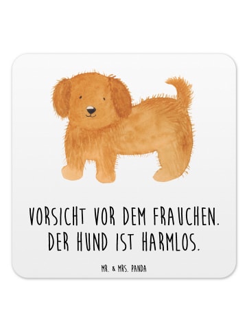 Mr. & Mrs. Panda Untersetzer Hund Flauschig mit Spruch in Weiß