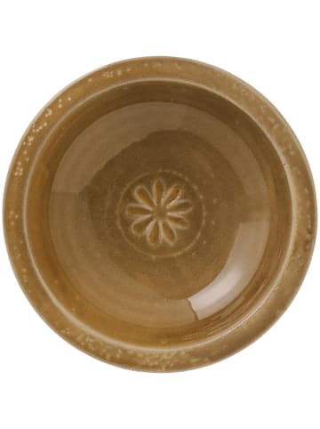 IB Laursen Keramik Deko Schale mit Blume rustikal Avignon in sand