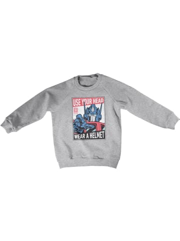 Transformers Kinder Sweatshirt "Use Your Head Wear A Helmet Kids Sweatshirt" in Grau