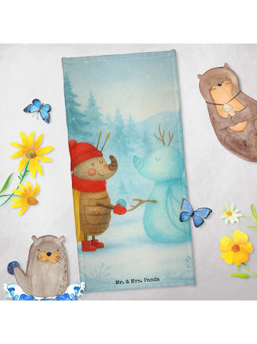 Mr. & Mrs. Panda Frottier Nachtfalter Schneemann Design ohne Spruch in Weiß