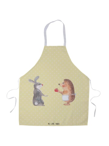 Mr. & Mrs. Panda Schürze Hase Igel ohne Spruch in Gelb Pastell