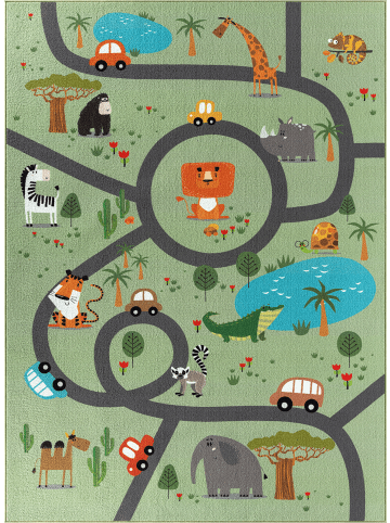 the carpet Kinderteppich Happy Life D in Grün