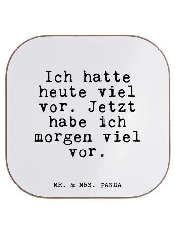 Mr. & Mrs. Panda Untersetzer Ich hatte heute viel... mit Spruch in Weiß