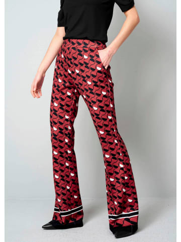 Alba Moda Druckhose mit Bordüre in schwarz