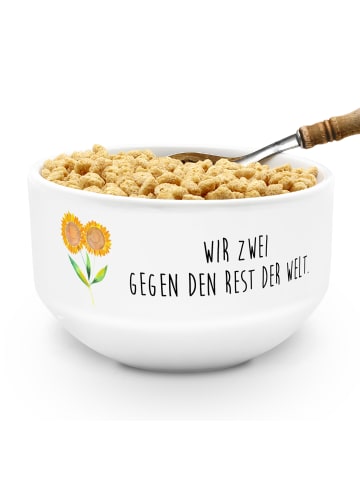 Mr. & Mrs. Panda Bowlschale Blume Sonnenblume mit Spruch in Weiß