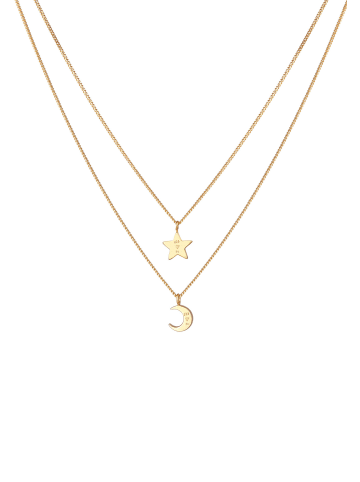 Elli Halskette 925 Sterling Silber Astro, Sterne in Gold