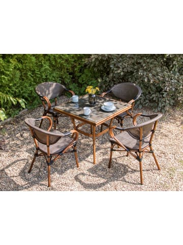 Beliani 5-tlg Gartentisch Set CASPRI II in Grau/Braun