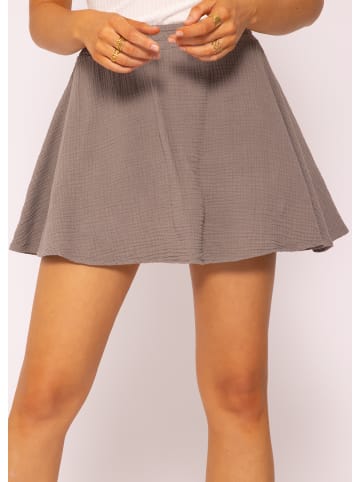 SASSYCLASSY Musselin Rock-Shorts in Taupe