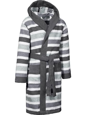 Erwin Müller Frottier Kinder-Bademantel mit Kapuze in grau