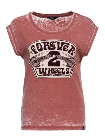 Queen Kerosin Queen Kerosin T-Shirt Forever 2 Wheels in terrakotta