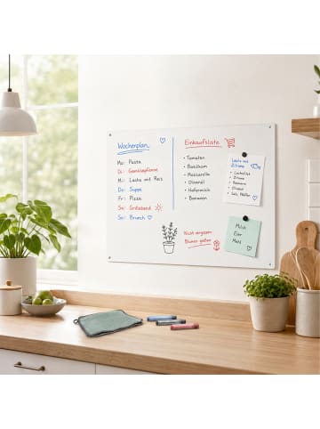 relaxdays Magnettafel in Weiß - 70 x 30