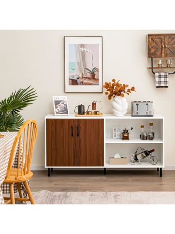 COSTWAY Sideboard 148 x 40 x 75cm in Weiß