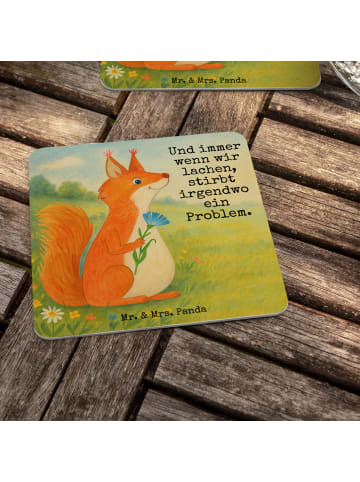 Mr. & Mrs. Panda Flaschenuntersetzer Eichhörnchen Blume Design m... in Weiß