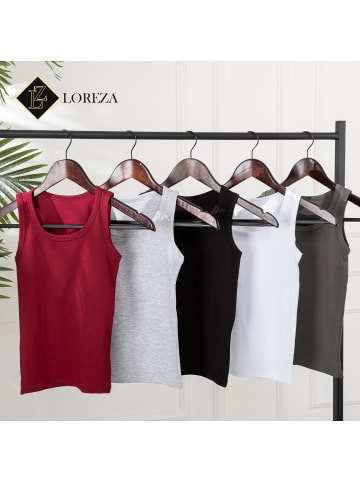 LOREZA 5er Set Unterhemden - Basics - Bunt