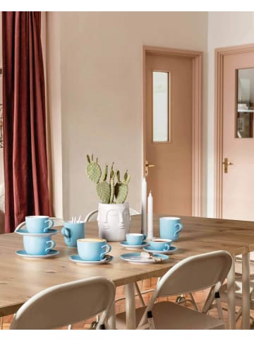 Seltmann Weiden 6er Set Teetassen mit Untertassen Liberty Pure Colors 140 ml in Lagoon Blue