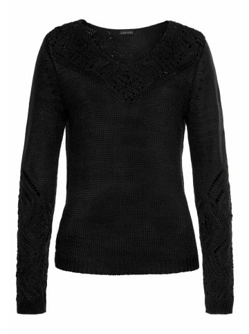 LASCANA Strandpullover in schwarz