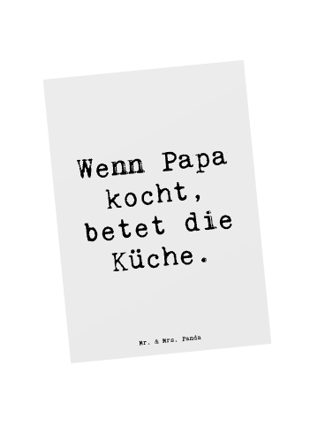 Mr. & Mrs. Panda Ansichtskarte Spruch Vater Koch mit Spruch in Weiß