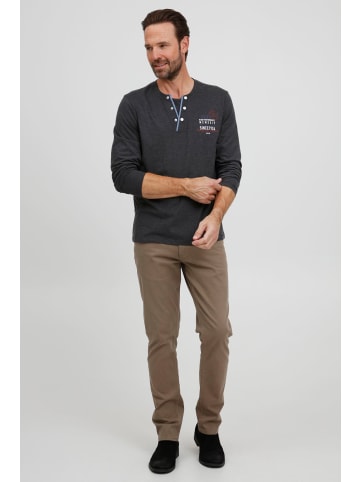 FQ1924 Longsleeve FQRolf 21900092-ME Modisches Henleyshirt mit Print in Grau