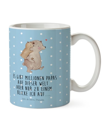 Mr. & Mrs. Panda Kinderbecher Papa Bär mit Spruch in Blau Pastell