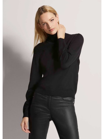 MADELEINE Schlichter Feinstrickpullover mit Rollkragen in schwarz