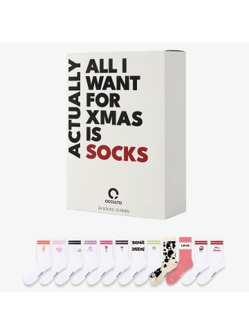 Occulto Adventskalender Tennissocken 2026 in Weiß