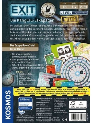 Kosmos EXIT® Die Känguru-Eskapaden (F) in Mehrfarbig ab 12 Jahre