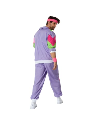 tectake Herrenkostüm  Retro 80er 90er Jahre Jogginganzug  Bunter Retro-Style: Jacke und