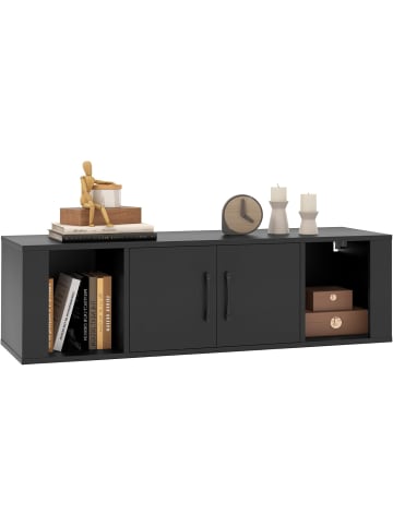COSTWAY TV Schrank hängend 108 x 33 x 30,5 cm in Schwarz