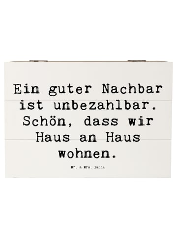 Mr. & Mrs. Panda Aufbewahrungsbox Spruch Guter Nachbar mit Spruch in Weiß