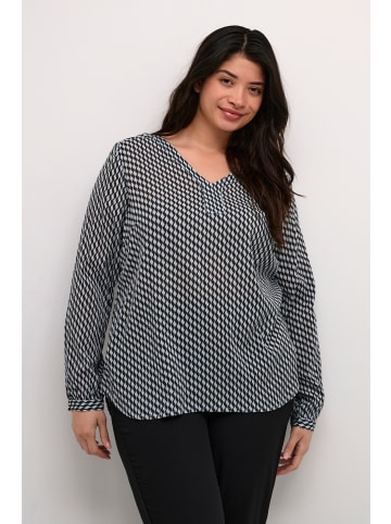 KAFFE curve Langarm-Bluse KCami in Grey_CelestialBlue Wavy Print