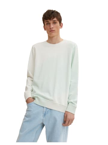 TOM TAILOR Denim Sweatshirt in aqua white big batik