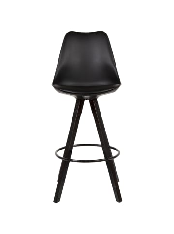 KADIMA DESIGN Barhocker 2er-Set | Kunstleder, Massivholz, Schwarz, Sitzhöhe 77cm