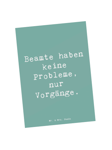 Mr. & Mrs. Panda Postkarte Spruch Beamter ohne Probleme mit Spruch in Meeresbrise