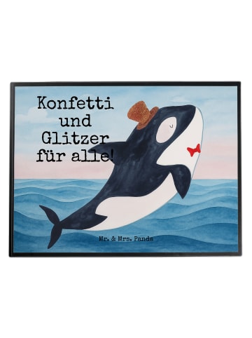 Mr. & Mrs. Panda Schreibtischmatte Orca Zylinder Design mit Spruch in Weiß